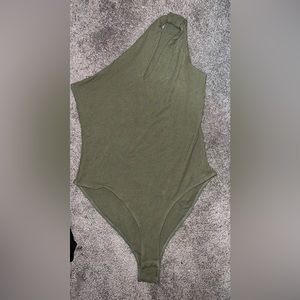 Green One Shoulder Bodysuit